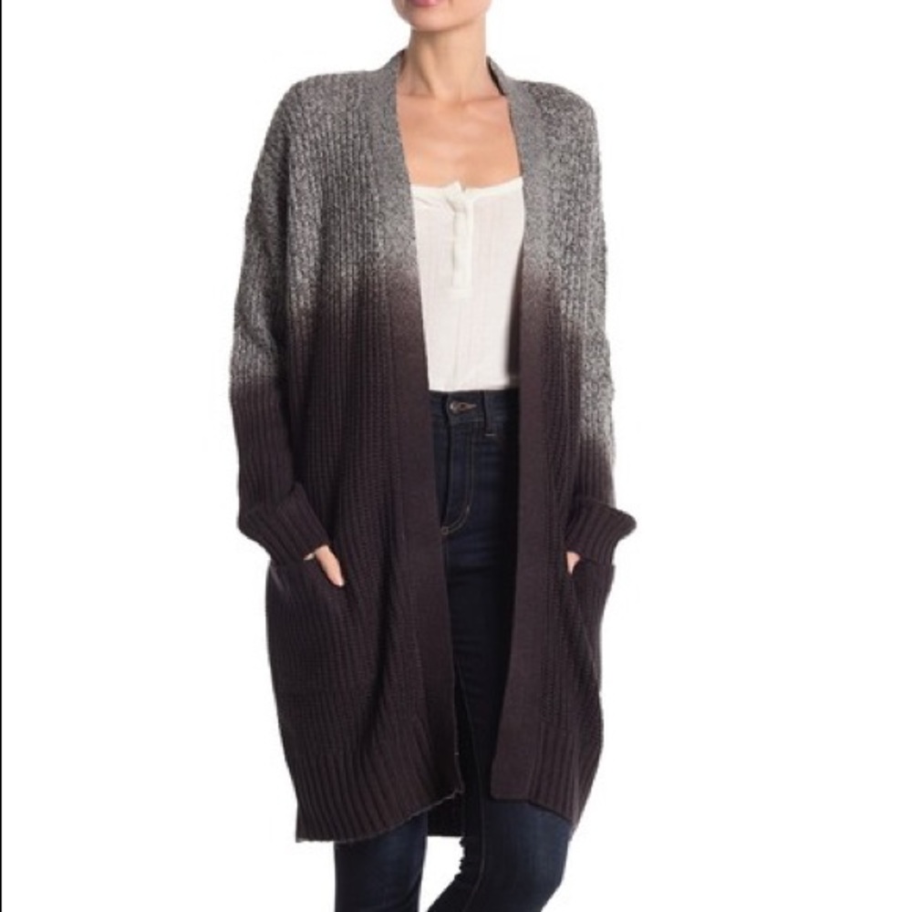 Modern Designer Ombre Knit Long Cardigan